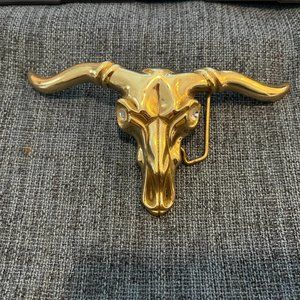 Vintage Baron Long Horn Steer Belt Buckle